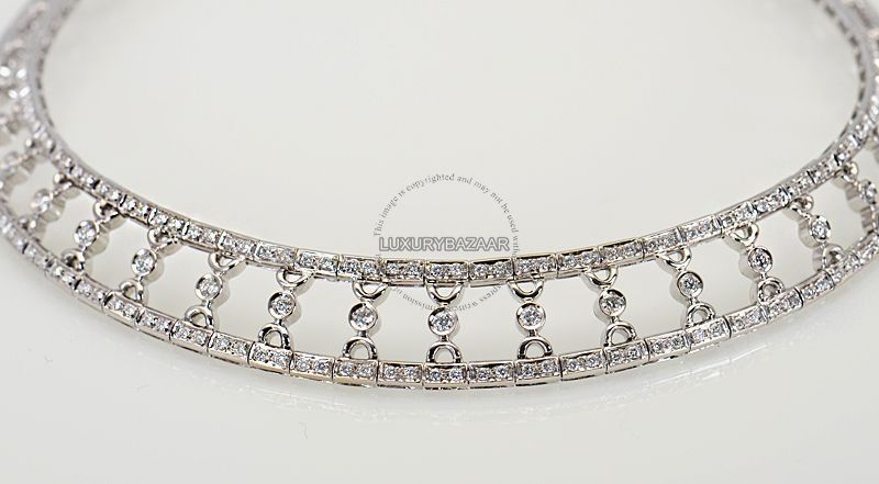 Damiani 18K White Gold & Diamond Double Row Necklace   Exquisite 