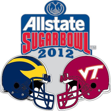 Official 2012 Sugar Bowl Pin Michigan Wolverines vs Virginia Tech 