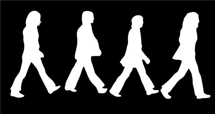 The Beatles Walking Car Vinyl Window Decal Sticker  