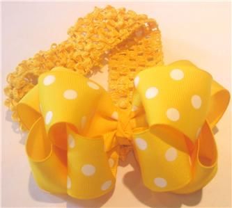 Yellow Double Layered Hair Bow Baby Toddler Boutique  