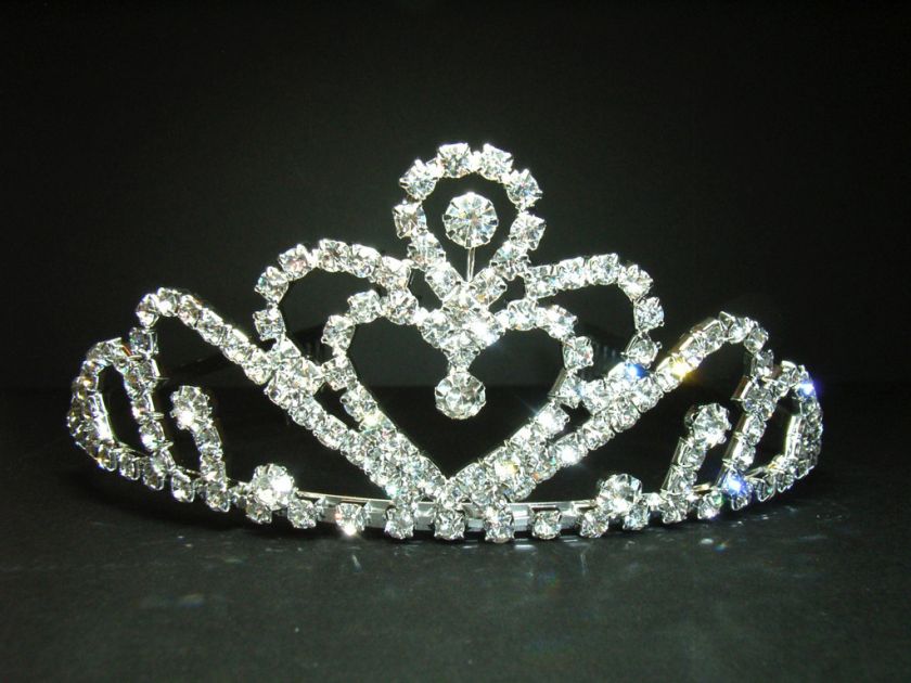 Crown Rhinestone Crystal Tiara Bridal Wedding Comb #6  