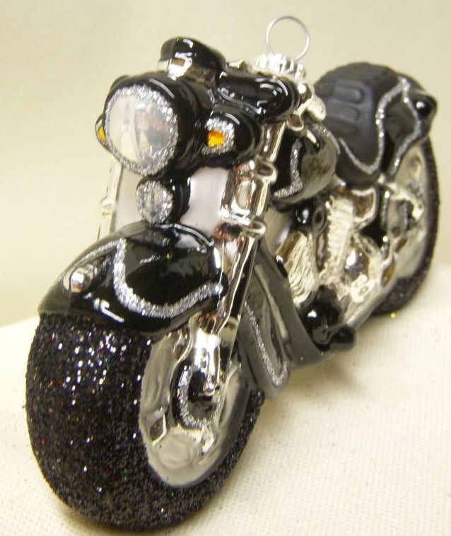 Big Boy Harley Motorcycle Glass Christmas Ornament NEW  