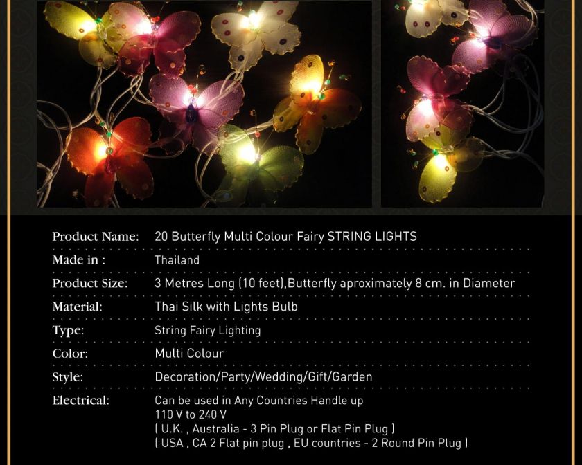   Multi Colour Fairy Lights String 3.5M PARTY,PATIO,WED​DING  