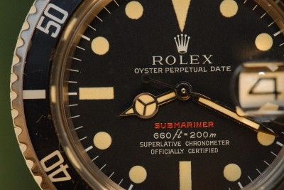 VINTAGE ROLEX RED SUBMARINER 1680 2,9M SERIAL ca. 1969, FULL SET 