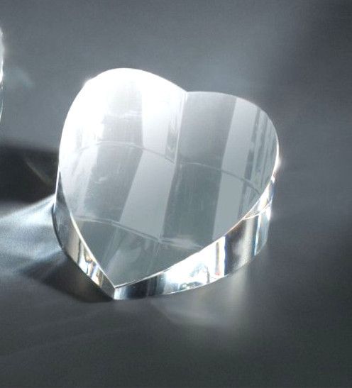 Personalized Crystal Heart Paperweight/ ENGRAVED FREE  