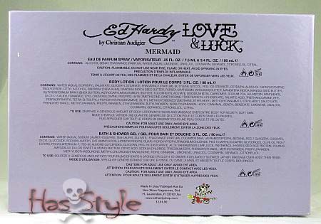 Ed Hardy perfume 4 piece gift set Love & Luck Mermaid  