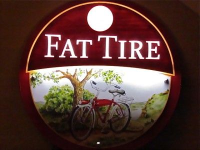 Fat Tire Bicycle Logo Promotional Beer Bar Wooden Light Sign NEW LOOK