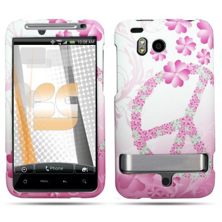 for HTC ThunderBolt 4G Android CELL Phone PINK WHITE PEACE ACCESSORY 