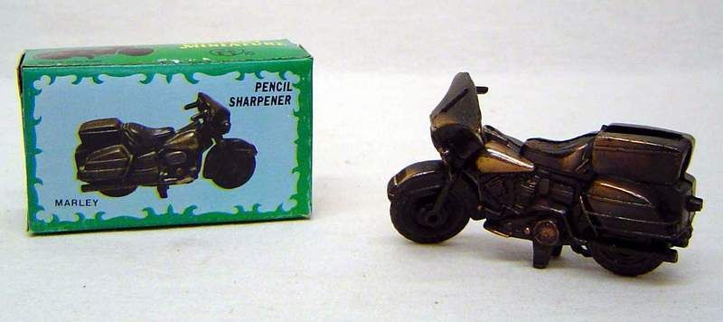 Vintage Die Cast metal Mini Motorcycle pencil Sharpener Marley the 