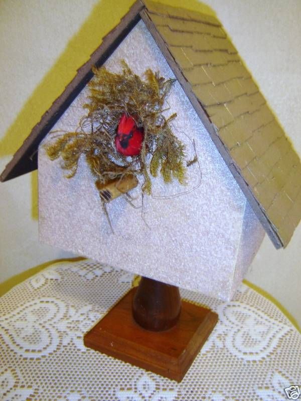 Decorative Homemade Wood Birdhouse Shingled Roof #1  