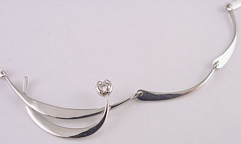 Tom Kruskal Platinum and Diamond Scallop Necklace  