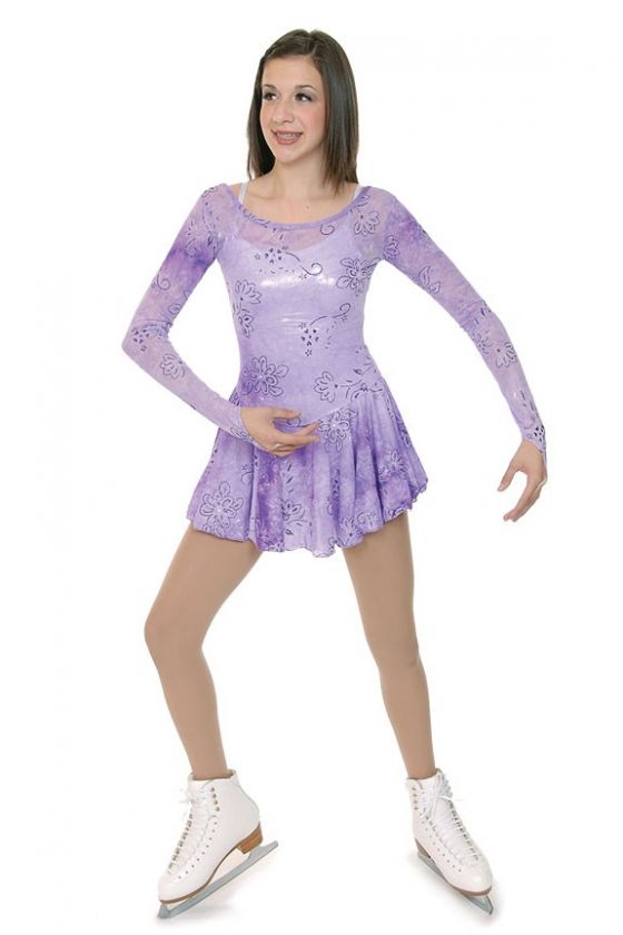 New Graceful Romantic Lilac Lace Skating Dress C 12/14  