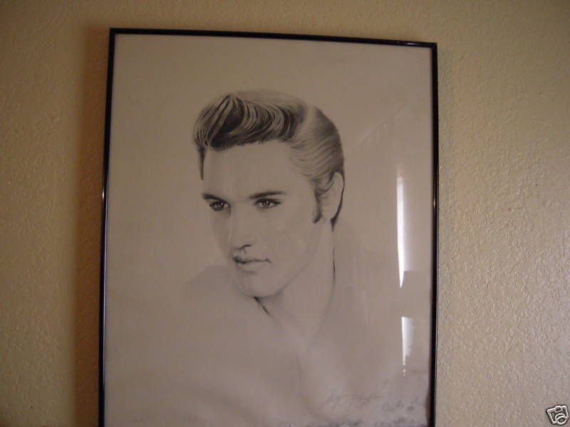 Elvis Presley Vintage Lithograph Gary Saderup Sgnd 87  